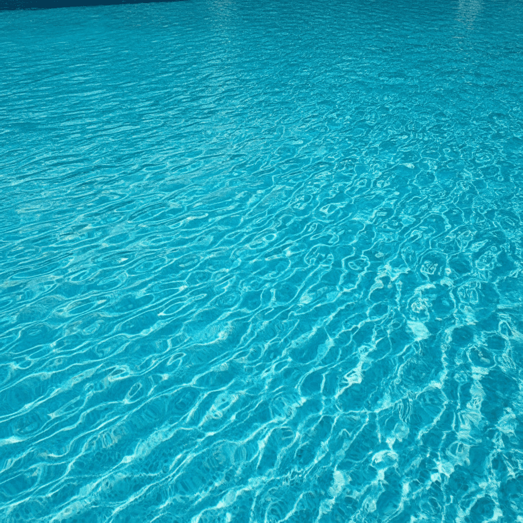 Clear blue swimming pool water surface with gentle ripples