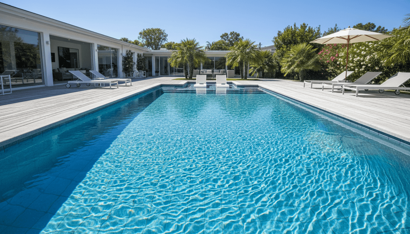 Sparkling residential pool with clear water